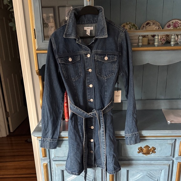 Dresses & Skirts - Button-Front Denim Shirt Dress in Medium Wash